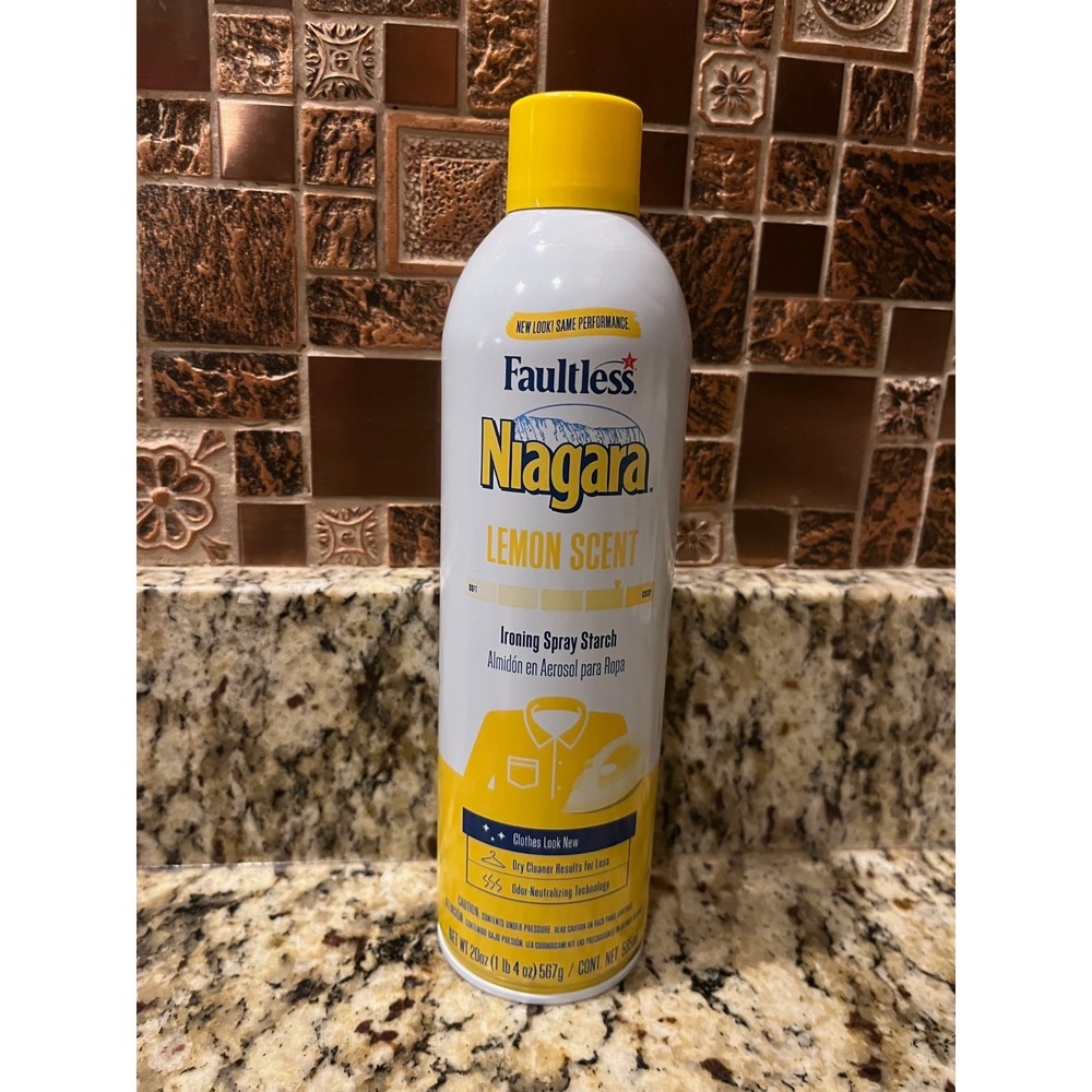 Faultless Niagara Lemon Scent Ironing Spray Starch 20oz Aerosol Can Professional